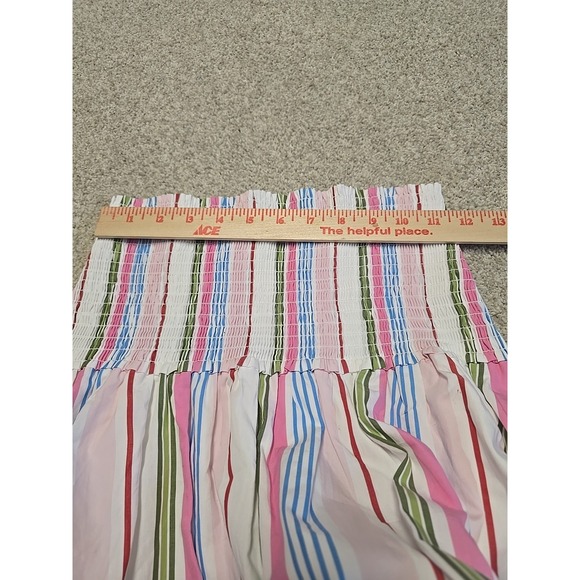 Hill House The‎ Delphine Nap Skirt Rainbow Stripe Sz M Smocked Waist - Picture 7 of 8